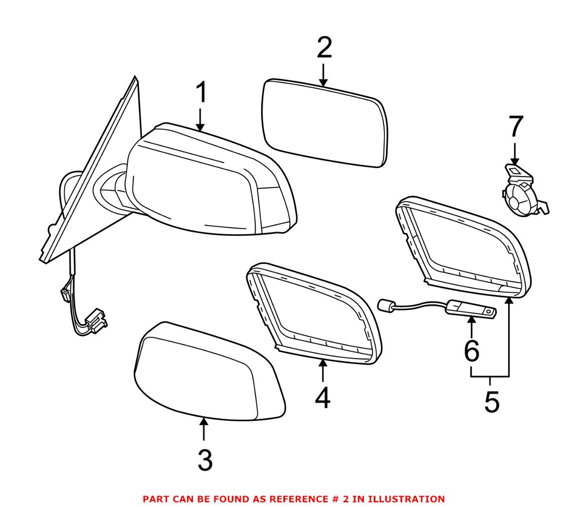 BMW Side Mirror Glass - Passenger Side (Heated) 51167116750